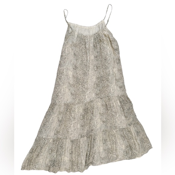 Rails Adora Dress Size S Midi Cream Snakeskin Lightweight Adjustable Straps Boho - Picture 2 of 13
